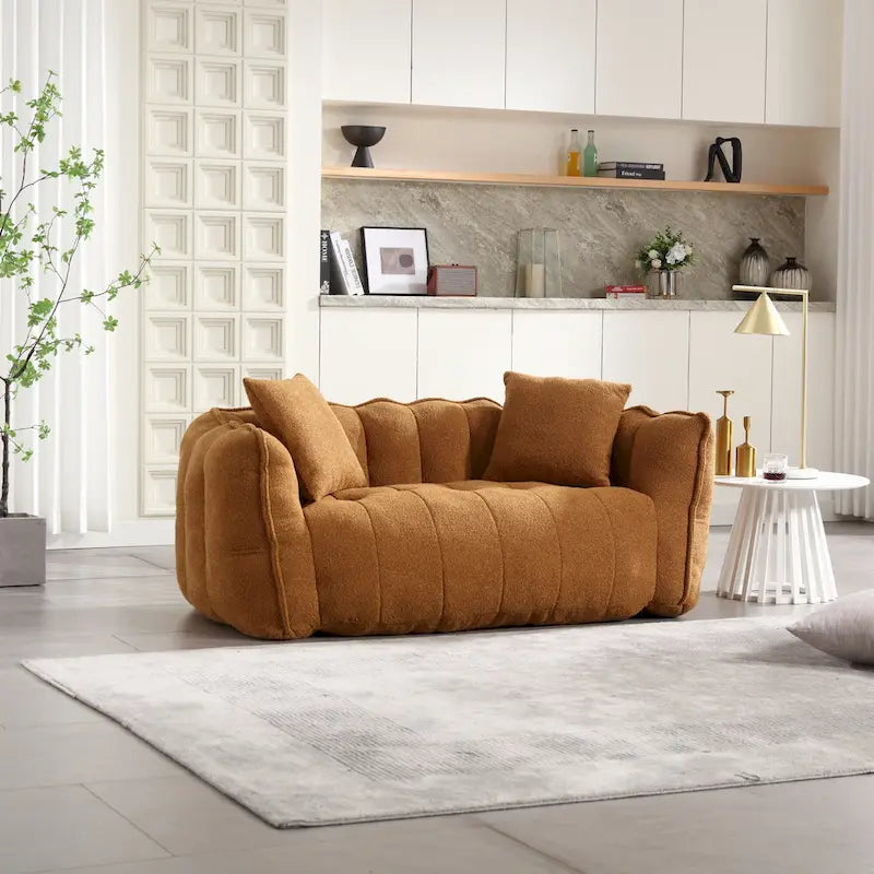 Yellow Modern 65 Chenille Loveseat