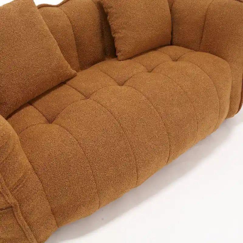 Yellow Modern 65 Chenille Loveseat