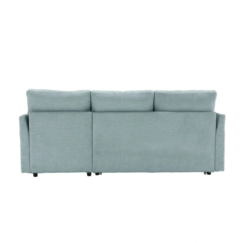 Green 81.1 L-Shaped 3 Seater Sectional Sofa with Reversible Chaise Lounge, Storage Seats, Durable Solid Wood Frame