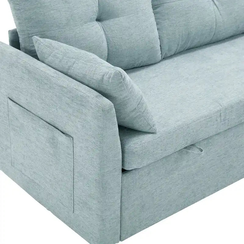 Green 81.1 L-Shaped 3 Seater Sectional Sofa with Reversible Chaise Lounge, Storage Seats, Durable Solid Wood Frame