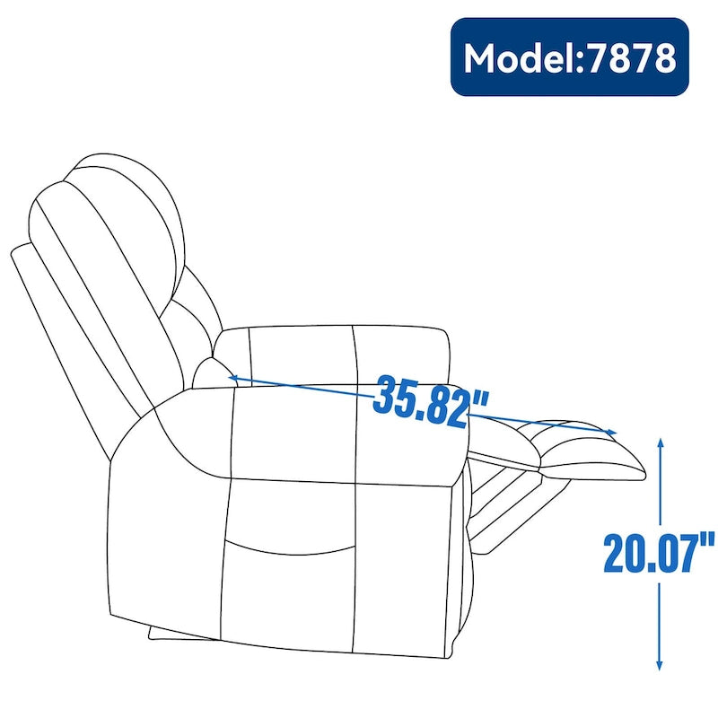Brown Genuine Leather Power Lift Recliner with Heat, Massage, and USB Ports