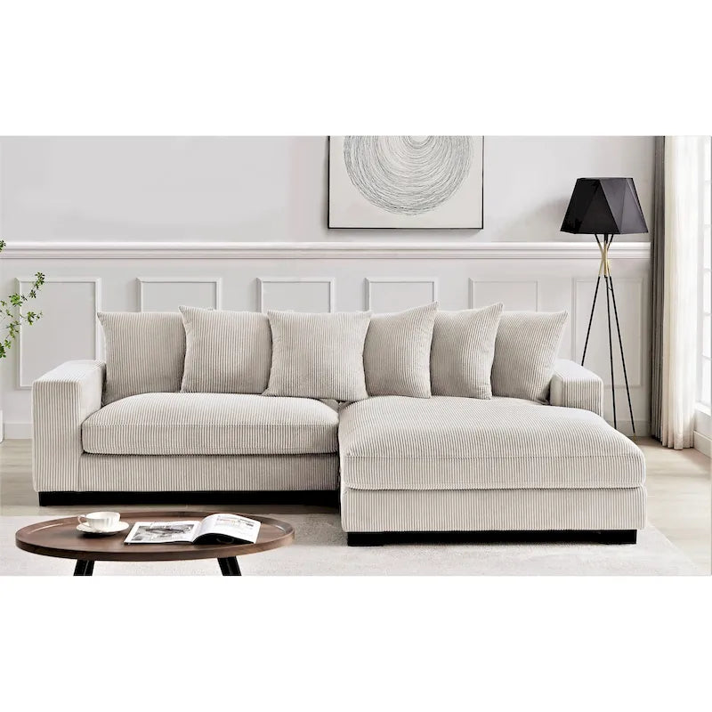 Us Pride Furniture Payan 102.4 Wide Corduroy L-Shape Sectional Sofa