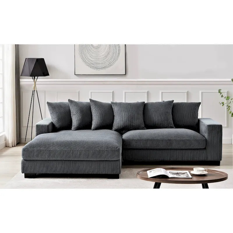 Us Pride Furniture Payan 102.4 Wide Corduroy L-Shape Sectional Sofa