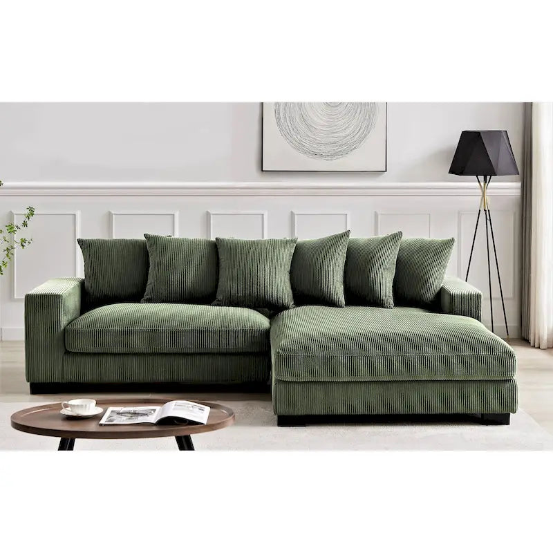 Us Pride Furniture Payan 102.4 Wide Corduroy L-Shape Sectional Sofa