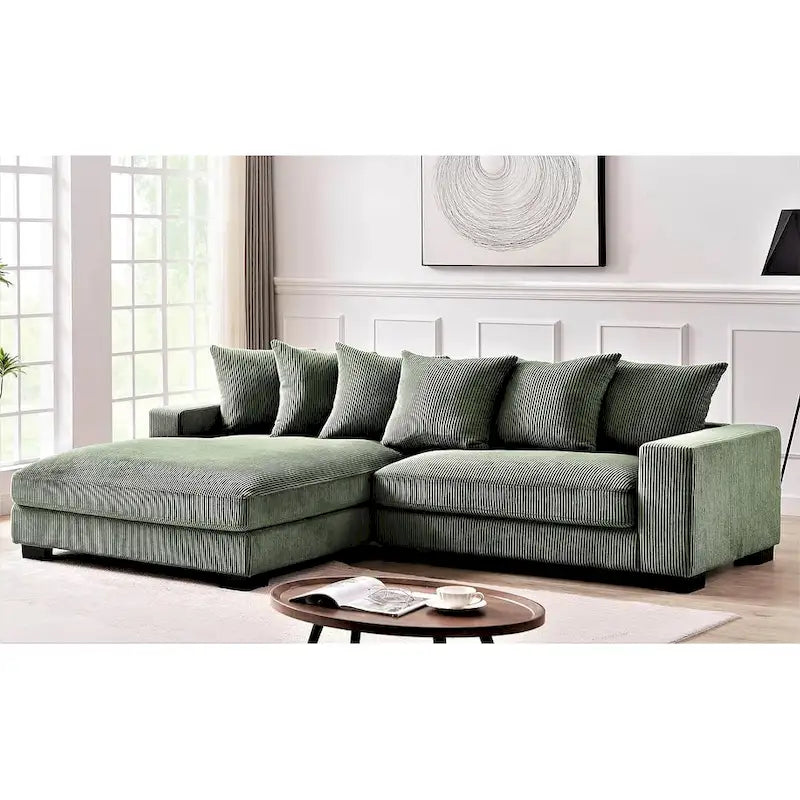 Us Pride Furniture Payan 102.4 Wide Corduroy L-Shape Sectional Sofa