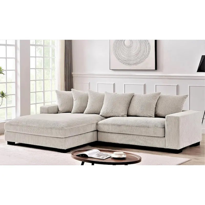 Us Pride Furniture Payan 102.4 Wide Corduroy L-Shape Sectional Sofa