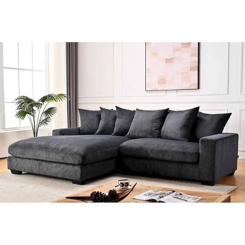Us Pride Furniture Payan 102.4 Wide Corduroy L-Shape Sectional Sofa