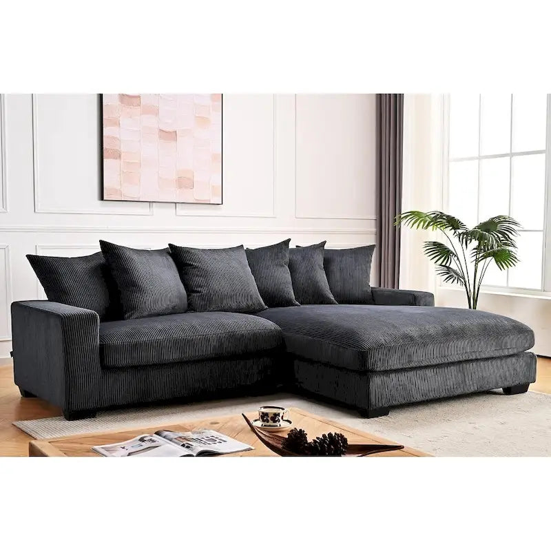 Us Pride Furniture Payan 102.4 Wide Corduroy L-Shape Sectional Sofa