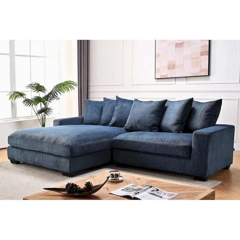 Us Pride Furniture Payan 102.4 Wide Corduroy L-Shape Sectional Sofa