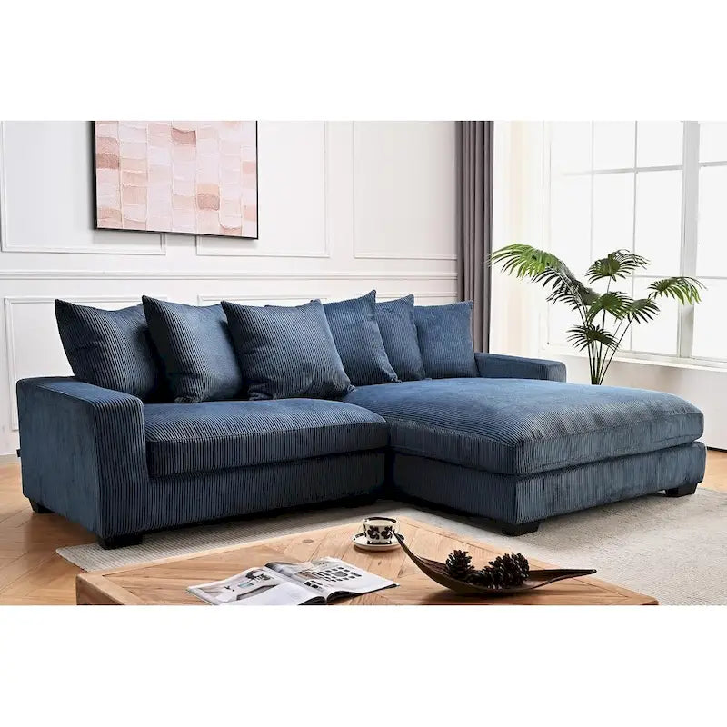 Us Pride Furniture Payan 102.4 Wide Corduroy L-Shape Sectional Sofa