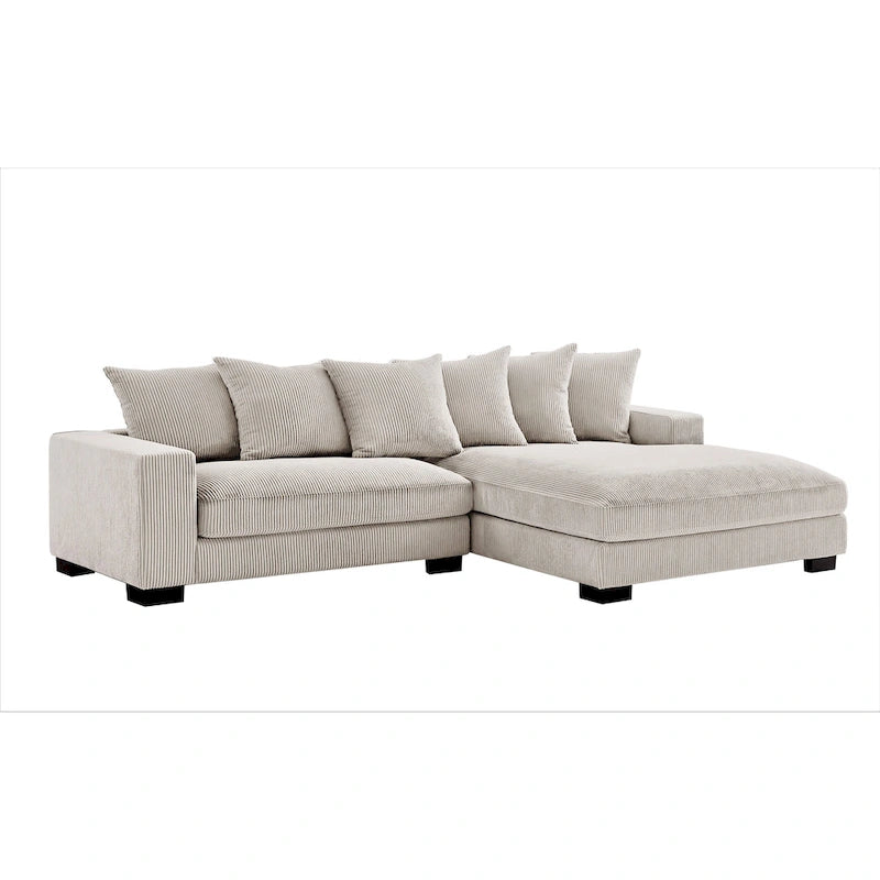 Us Pride Furniture Payan 102.4 Wide Corduroy L-Shape Sectional Sofa