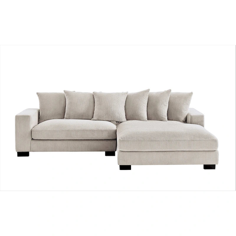 Us Pride Furniture Payan 102.4 Wide Corduroy L-Shape Sectional Sofa