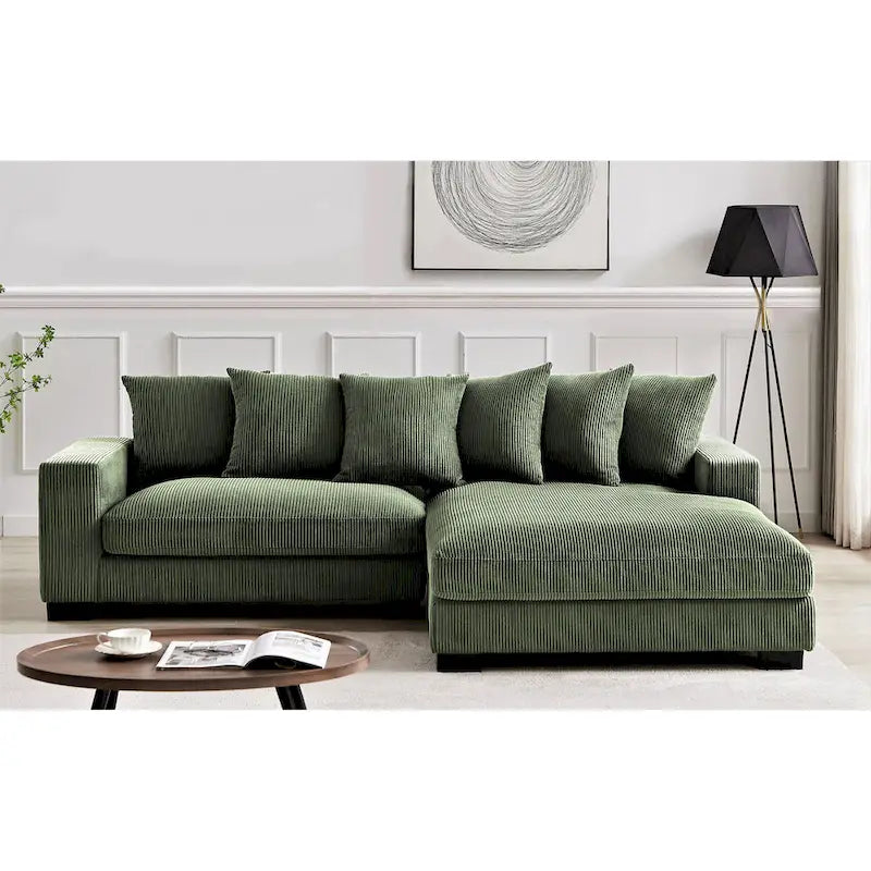 Us Pride Furniture Payan 102.4 Wide Corduroy L-Shape Sectional Sofa