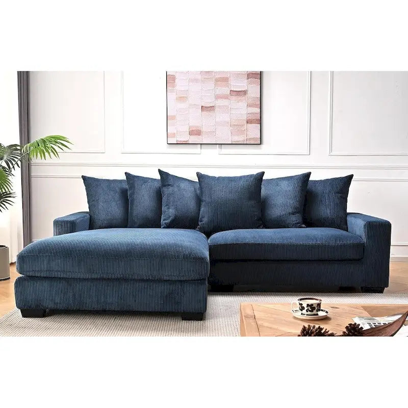 Us Pride Furniture Payan 102.4 Wide Corduroy L-Shape Sectional Sofa
