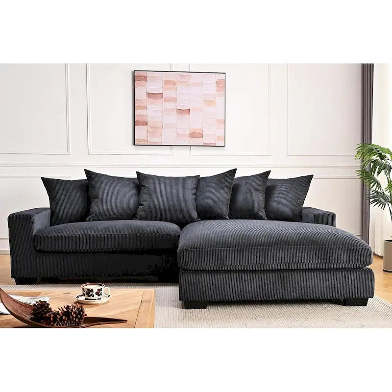 Us Pride Furniture Payan 102.4 Wide Corduroy L-Shape Sectional Sofa