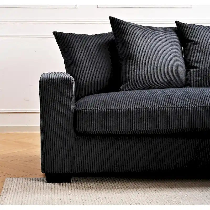 Us Pride Furniture Payan 102.4 Wide Corduroy L-Shape Sectional Sofa