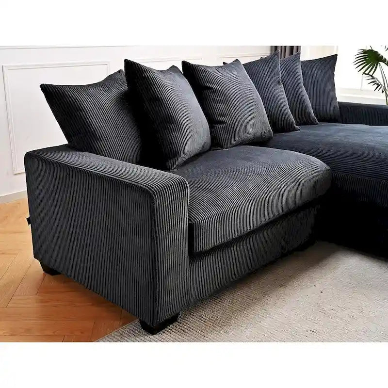 Us Pride Furniture Payan 102.4 Wide Corduroy L-Shape Sectional Sofa