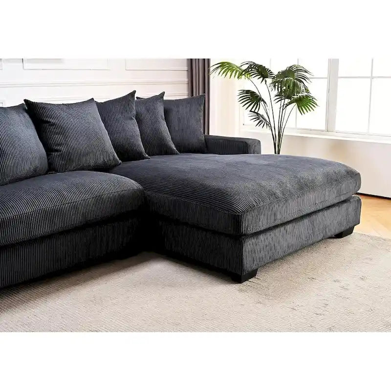 Us Pride Furniture Payan 102.4 Wide Corduroy L-Shape Sectional Sofa