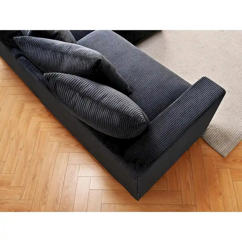 Us Pride Furniture Payan 102.4 Wide Corduroy L-Shape Sectional Sofa