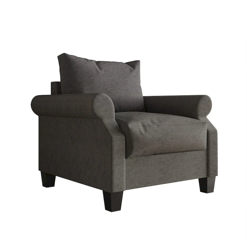 CraftPorch Classic Linen Upholstered Arm Chair