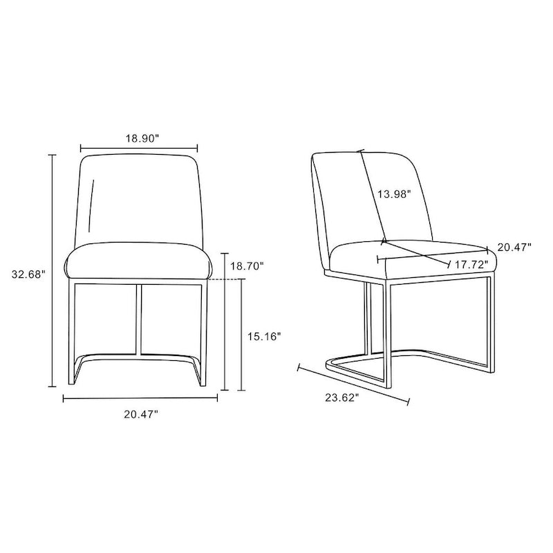 Manhattan Comfort Serena Faux Leather Dining Chair (Set of 2)