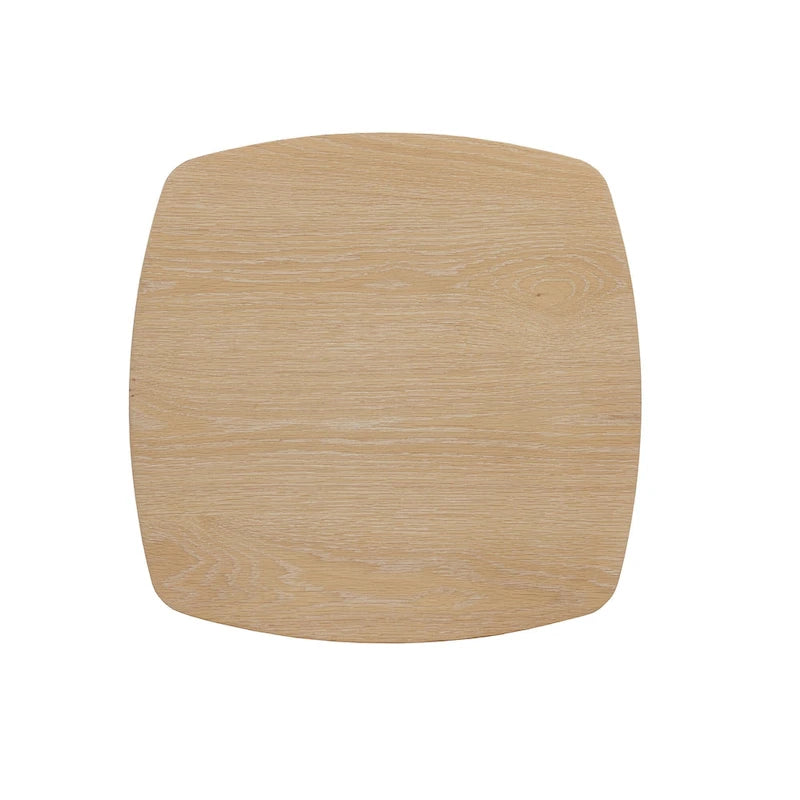 Edo Contemporary Oak-Finished End Table with Sturdy Column Base by iNSPIRE Q Modern