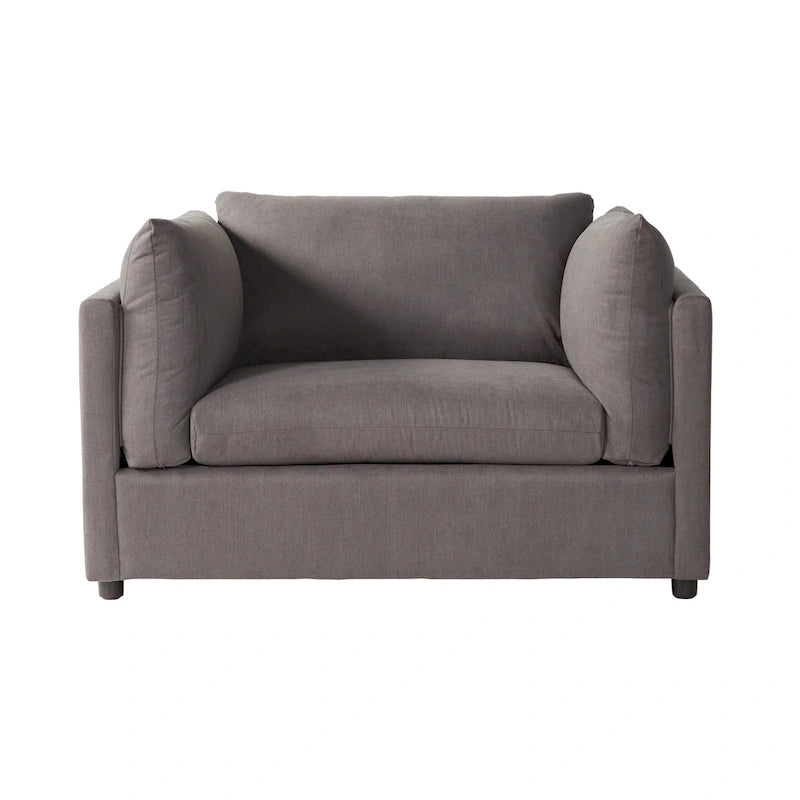 Roundhill Furniture Enda Pillow Back Fabric 3-Piece Sofa and Cuddler Chair Set