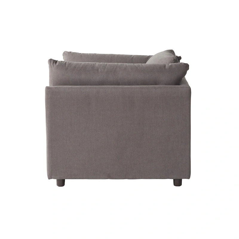 Roundhill Furniture Enda Pillow Back Fabric 3-Piece Sofa and Cuddler Chair Set