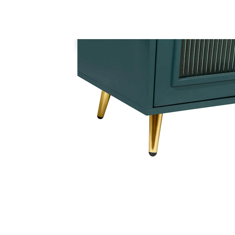 Wood TV Stand with Storage Cabinet and Adjustable Shelves - N/A