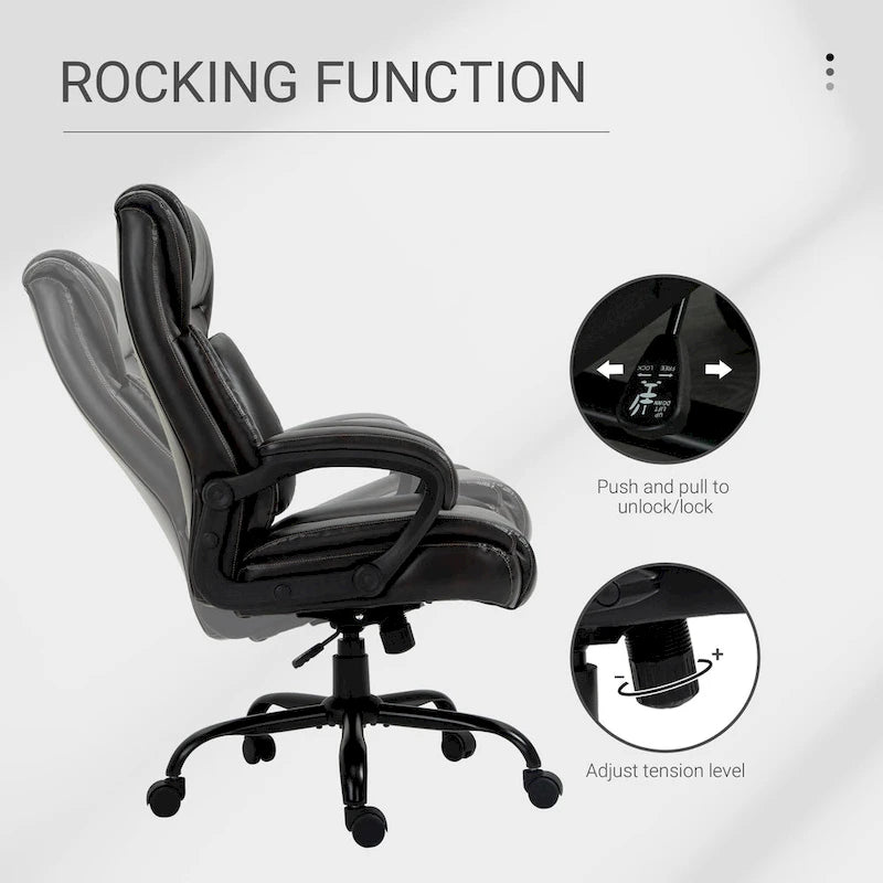 Vinsetto Big and Tall Executive Office Chair 400lbs Computer Desk Chair with High Back PU Leather Ergonomic Upholstery