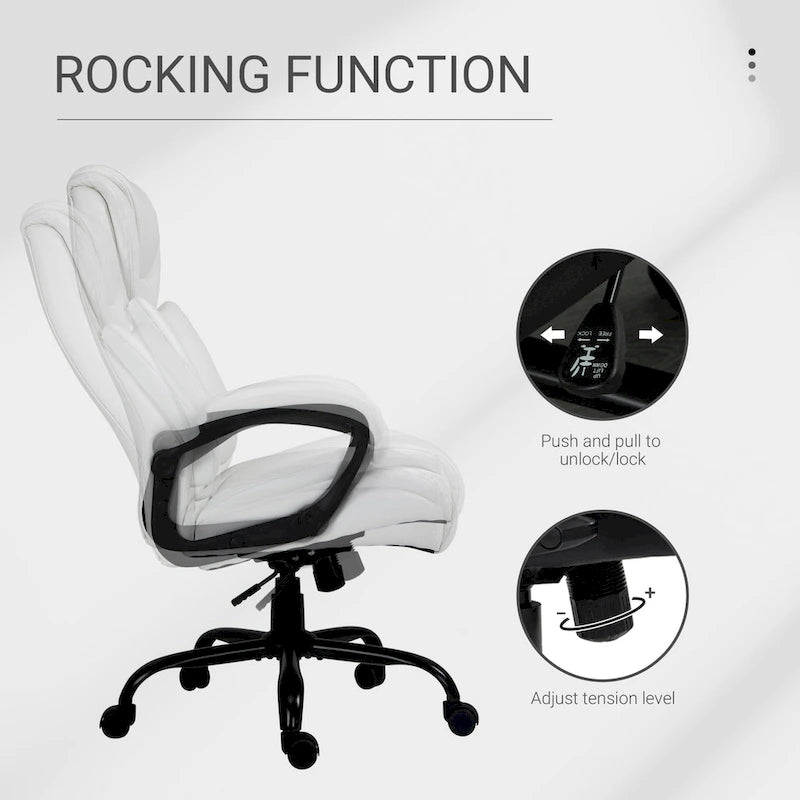 Vinsetto Big and Tall Executive Office Chair 400lbs Computer Desk Chair with High Back PU Leather Ergonomic Upholstery