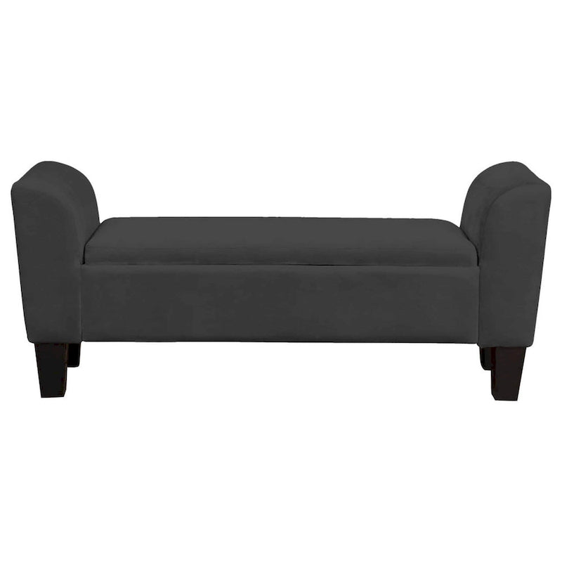55 Inch Accent Storage Bench with Performance Velvet Upholstery, Black