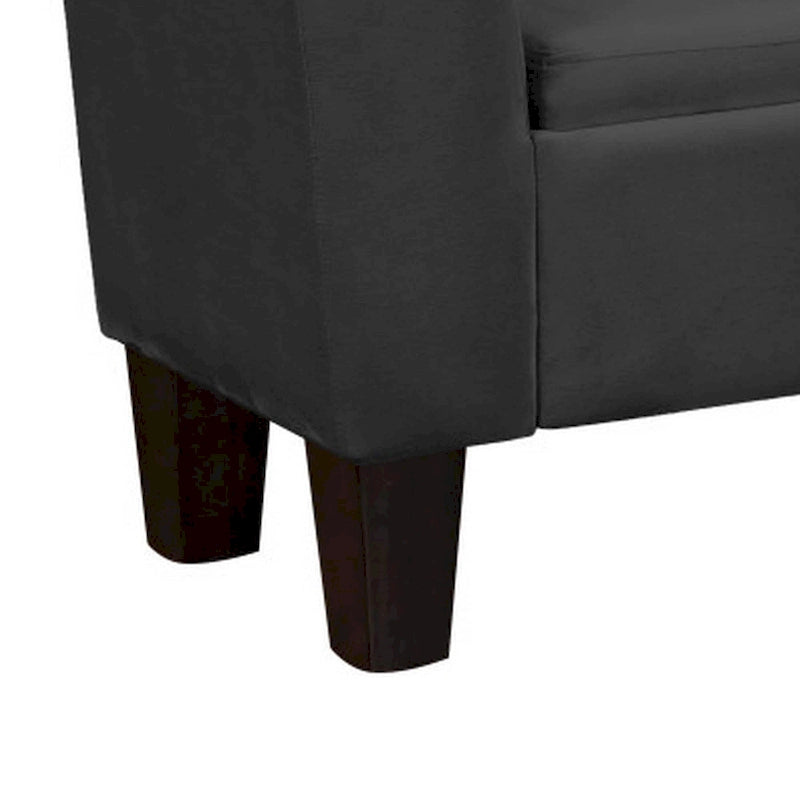 55 Inch Accent Storage Bench with Performance Velvet Upholstery, Black
