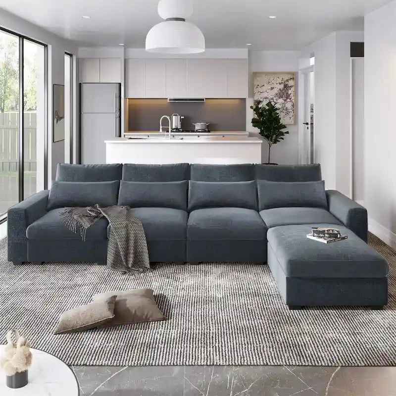 Merax Convertible Sofa Couch with Reversible Chaise