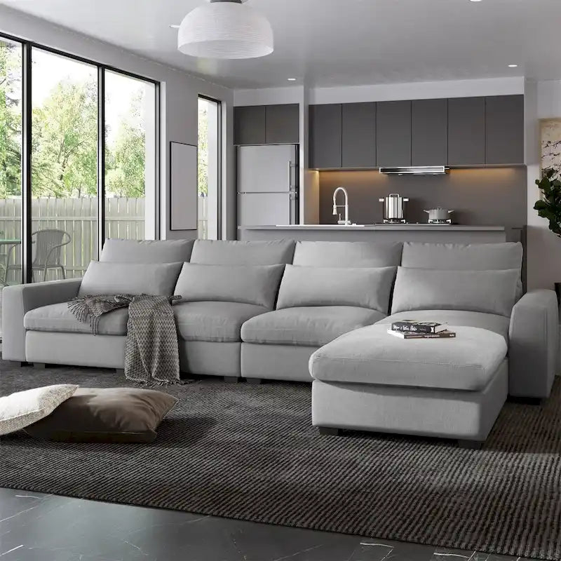 Merax Convertible Sofa Couch with Reversible Chaise