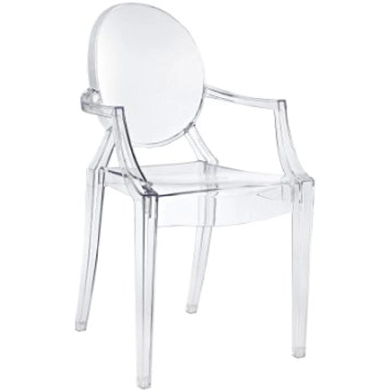 Set of 2 Stacking Lucite Chairs Transparent For Kitchen Patio Outdoor Dining Room Living Bedroom Party With Oval Back Office