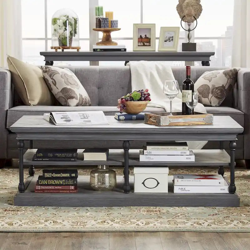 Barnstone Cornice Rectangle Storage Shelf Coffee Table by iNSPIRE Q Artisan