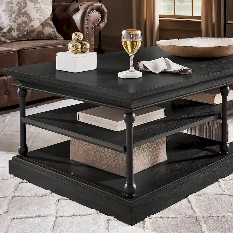 Barnstone Cornice Rectangle Storage Shelf Coffee Table by iNSPIRE Q Artisan