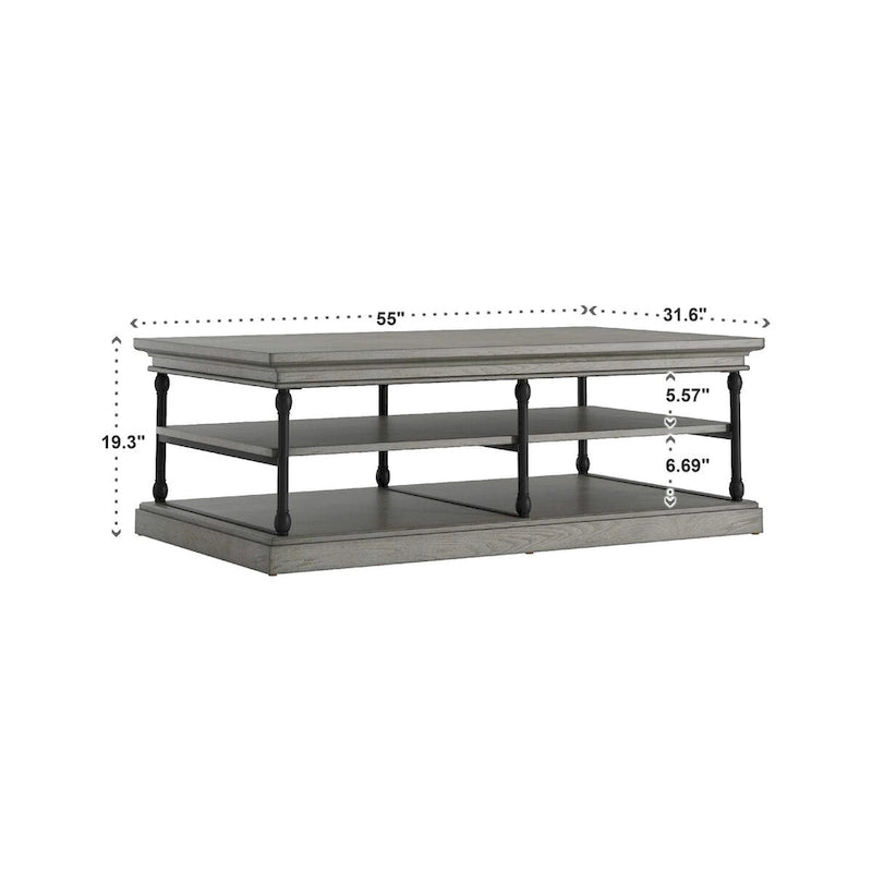 Barnstone Cornice Rectangle Storage Shelf Coffee Table by iNSPIRE Q Artisan