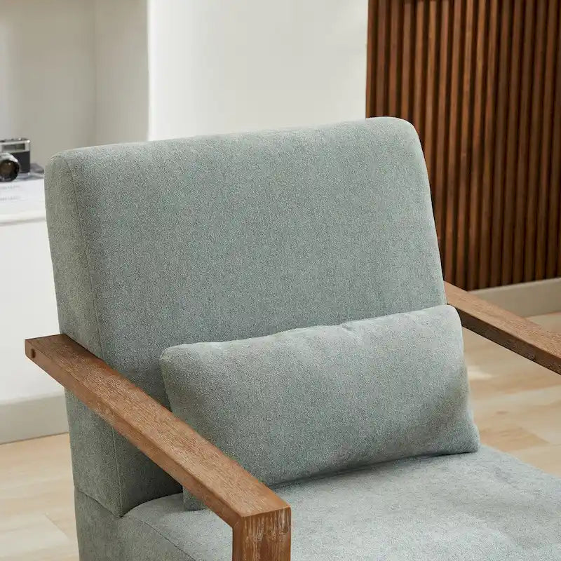 30.3W Swivel Modern Upholstered Accent Chair with Solid Wood Armrests