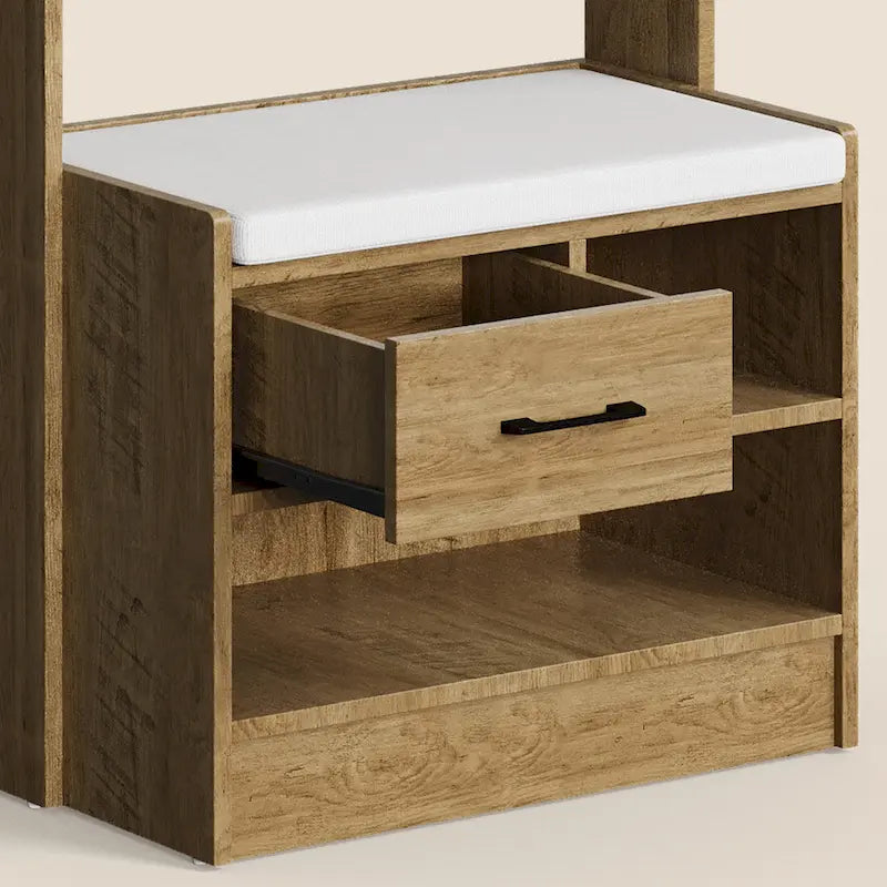 Hall Tree 44.5 Wide with Bench and Shoe Storage