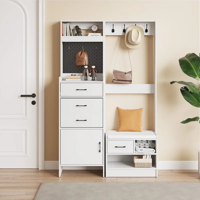 Hall Tree 44.5 Wide with Bench and Shoe Storage