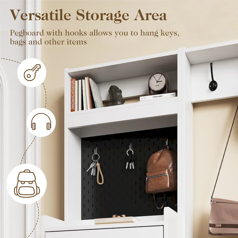 Hall Tree 44.5 Wide with Bench and Shoe Storage