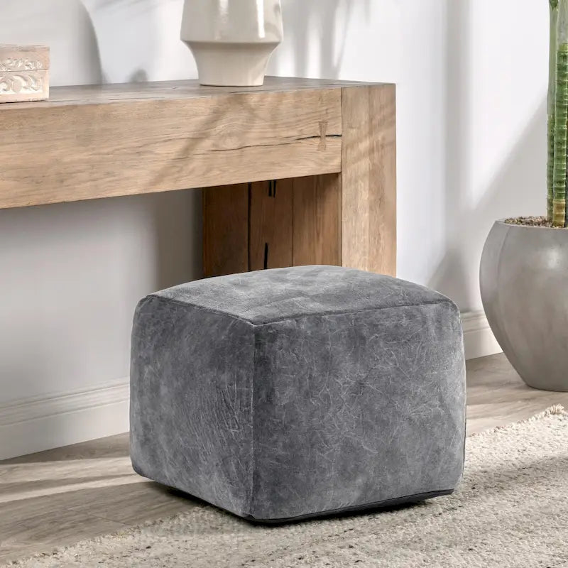 Villa by Classic Home Heirloom 18 Velvet Pouf