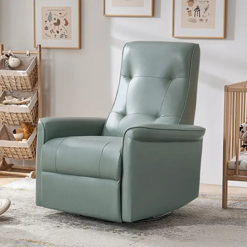 Valentin Modern Faux Leather Swivel Power Recliner with USB Ports by HULALA HOME