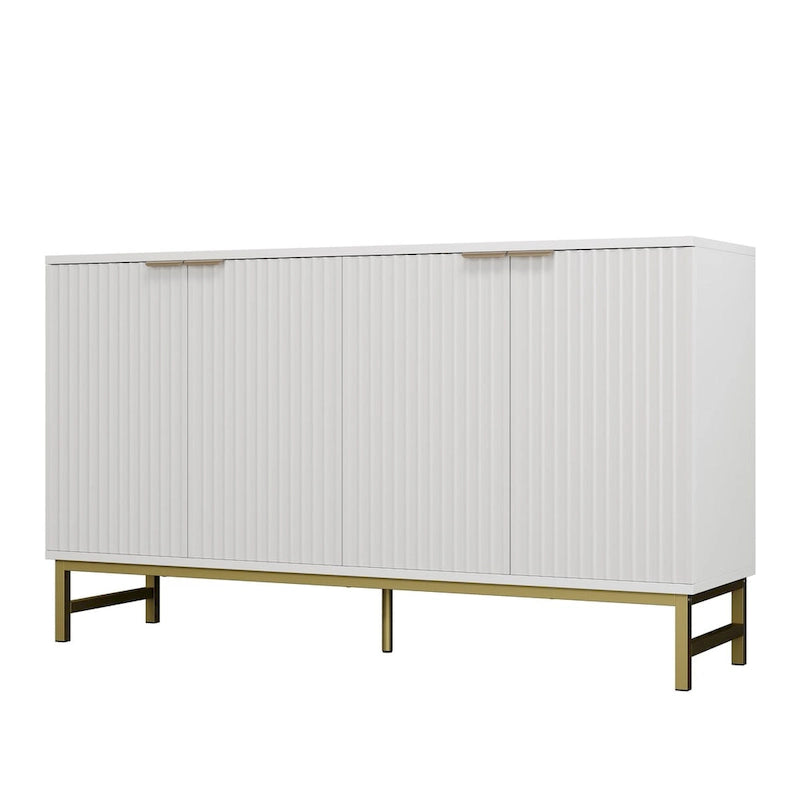 JASIWAY Buffet Table Kitchen Sideboard with Wavy-patterned Doors