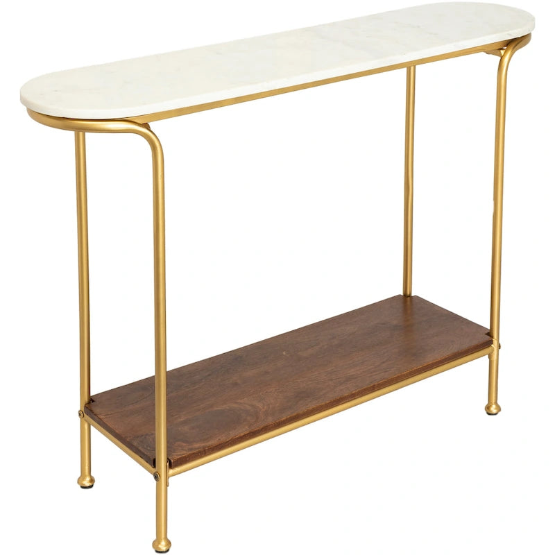 Micheale Marble Mixed Media Modern Console Table - 30H x 43W x 11D