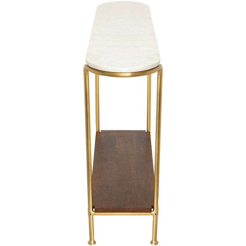 Micheale Marble Mixed Media Modern Console Table - 30H x 43W x 11D