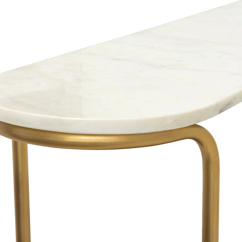 Micheale Marble Mixed Media Modern Console Table - 30H x 43W x 11D