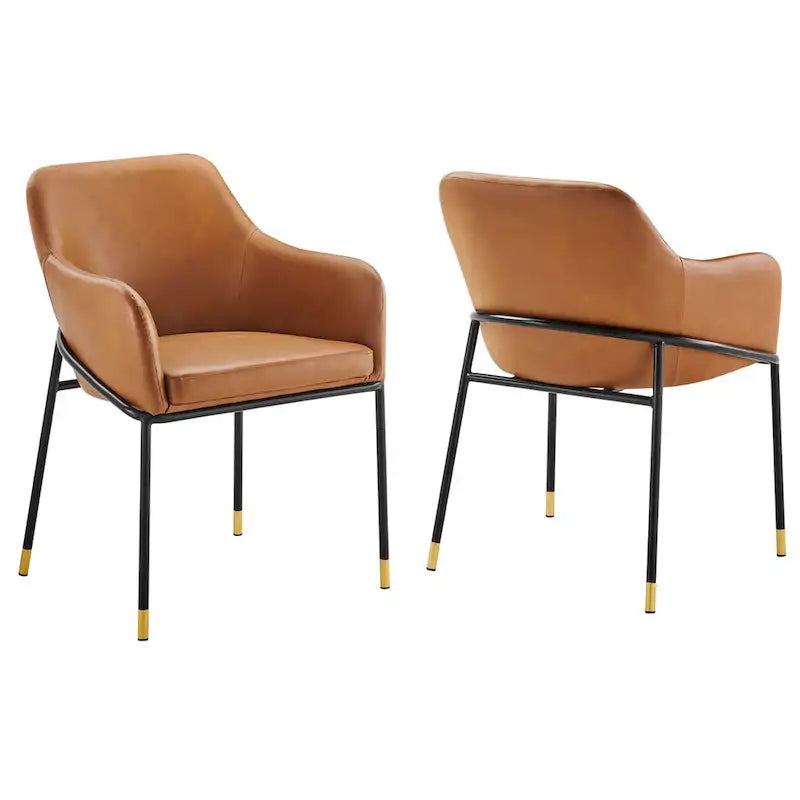 Jovi Vegan Leather Dining Chair Set of 2 - N/A